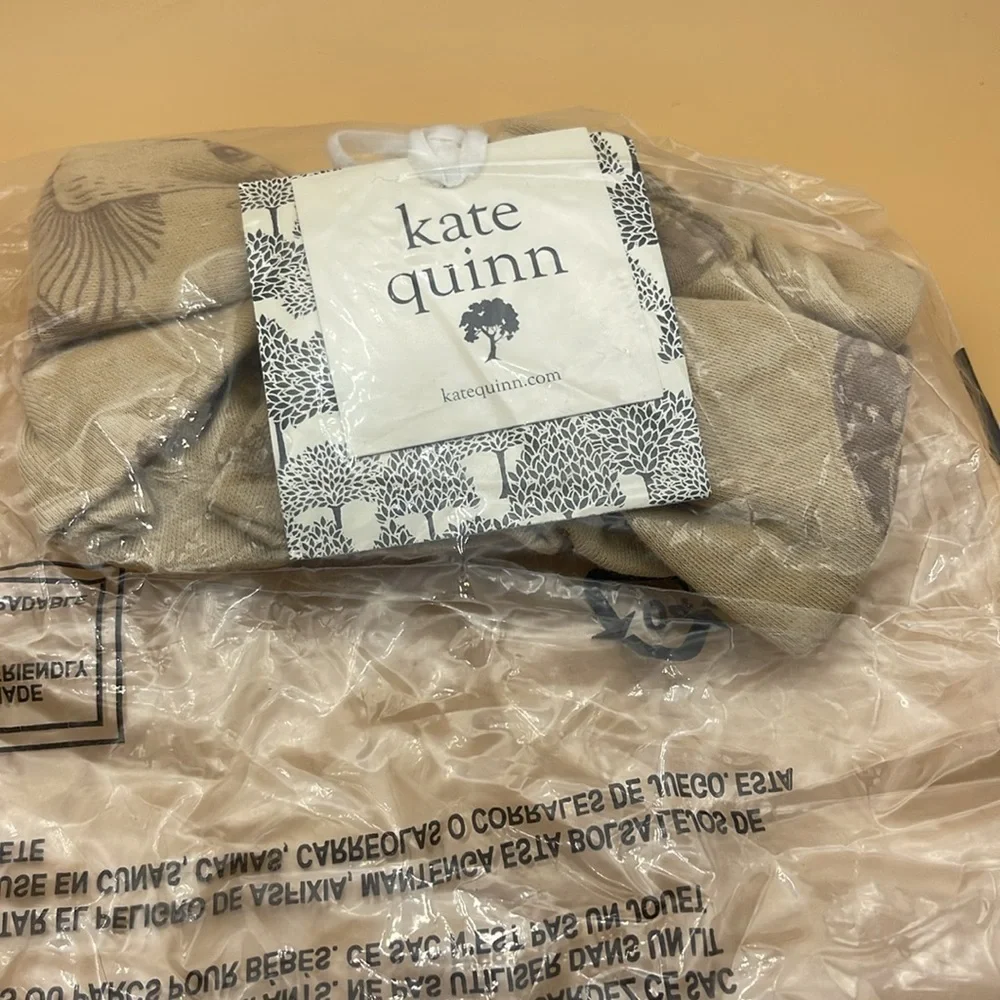 Kate Quinn large bow elastic headband, mocha toadstool, organic cotton, NWT